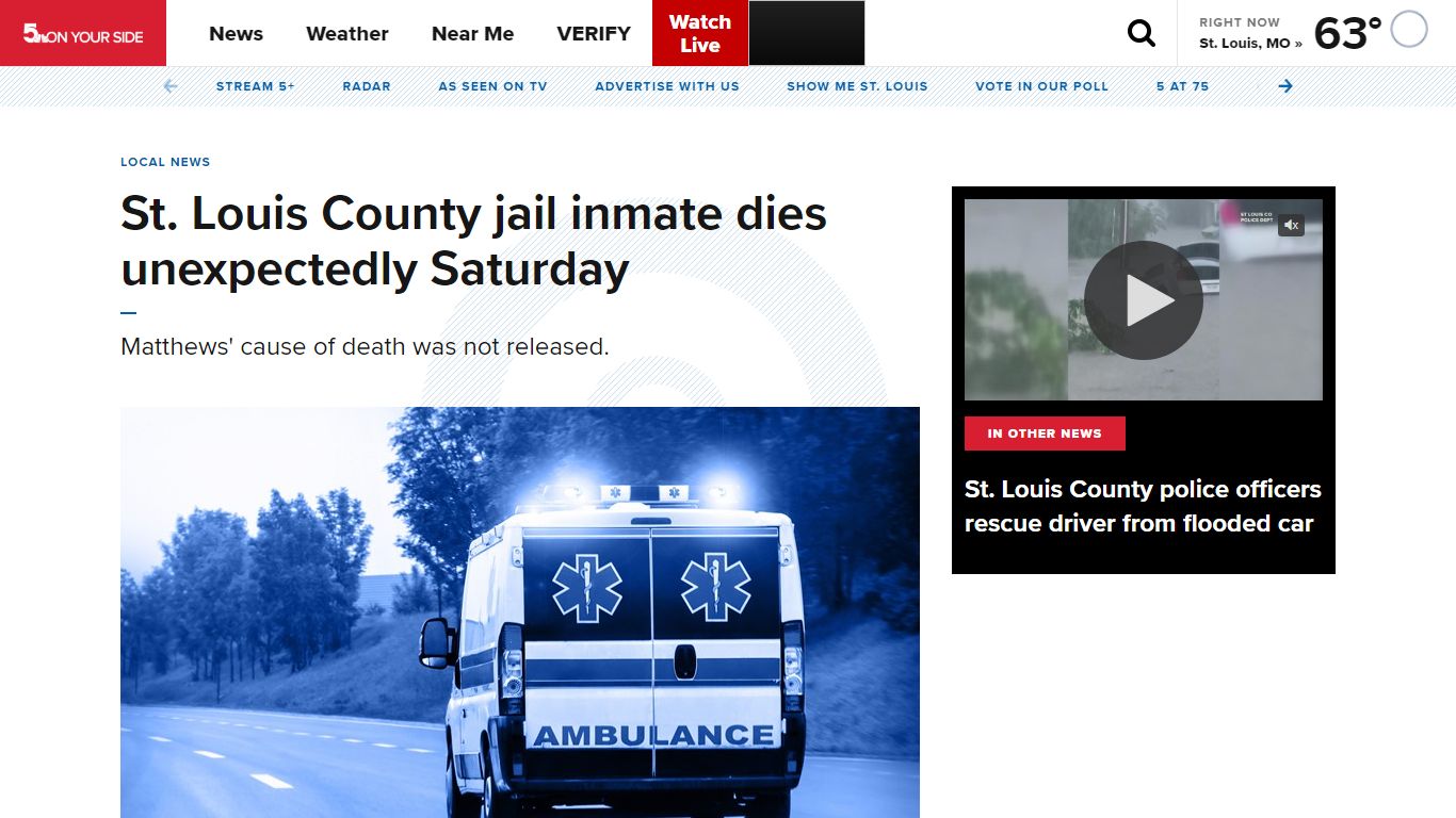 Inmate in St. Louis County Jail dies Saturday | ksdk.com